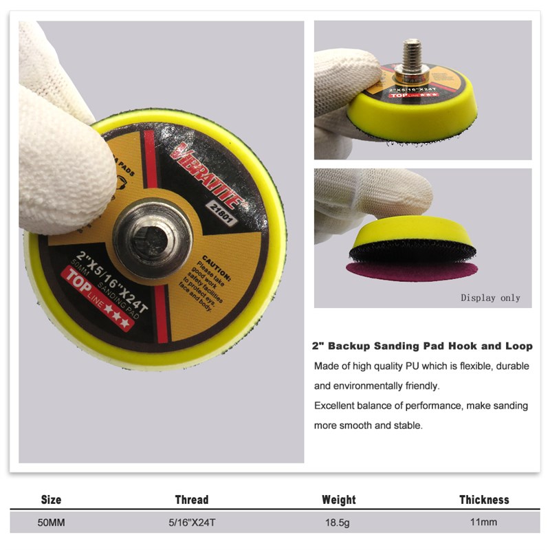 VIBRATITE 2寸M8工业级气动打磨盘电动抛光盘砂纸盘R50MM研磨盘8m