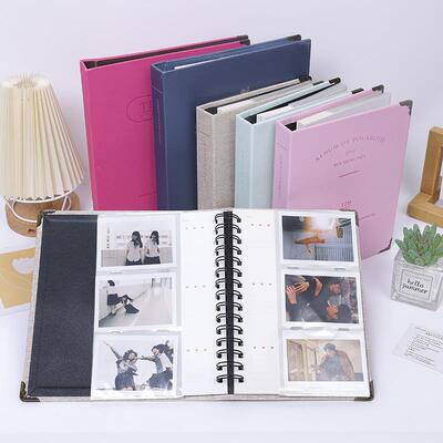 PU皮面3寸120入拍立得mini照片4寸120入ins小卡插页式可写字相册