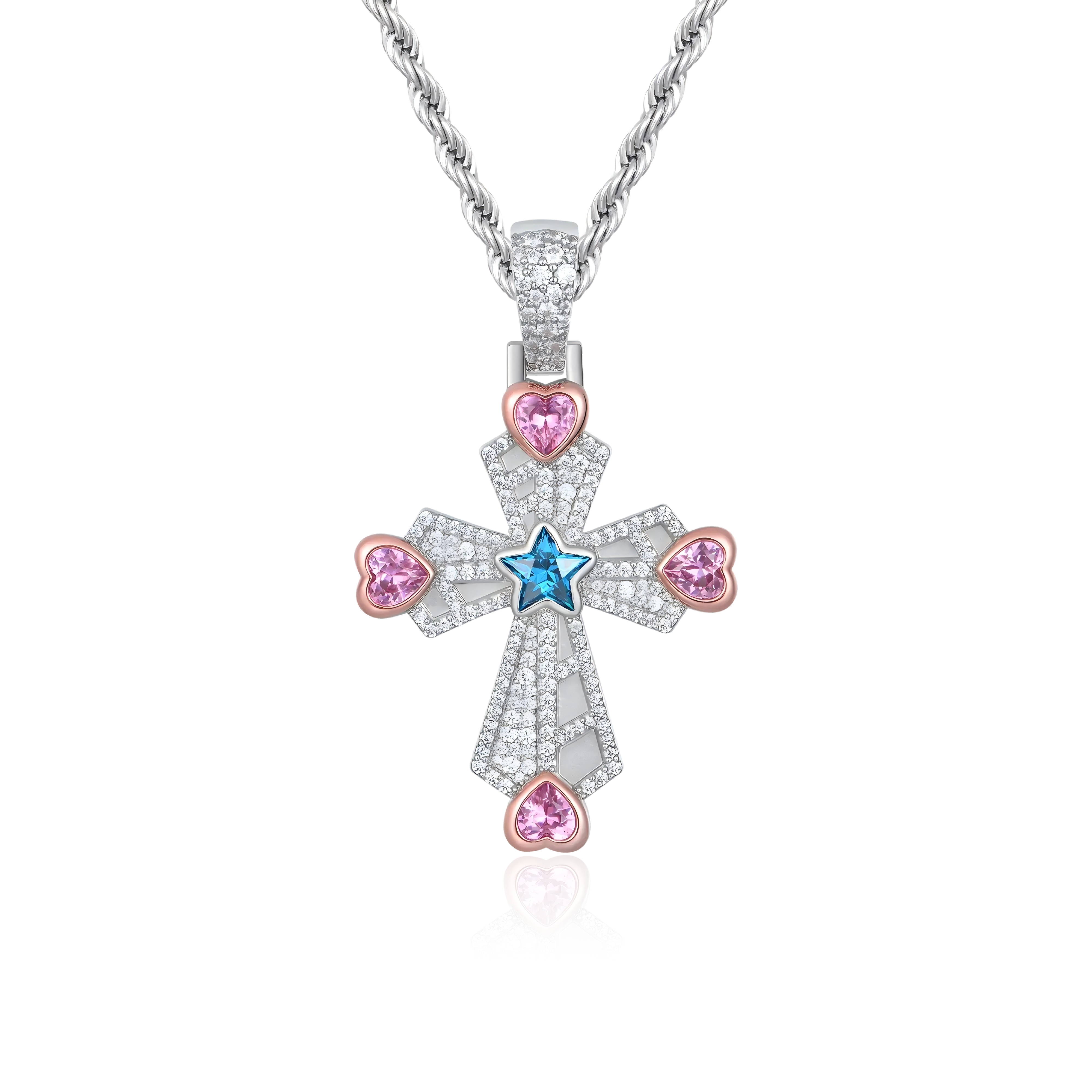 APORRO x Reese Laflare联名系列迷你爱心十字架项链情侣同款送礼