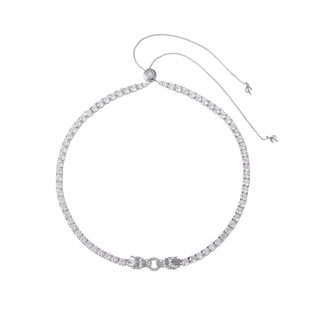 APORRO WONG 龙1系列双龙头满镶钻拼接网球项链潮流珠宝百搭送礼