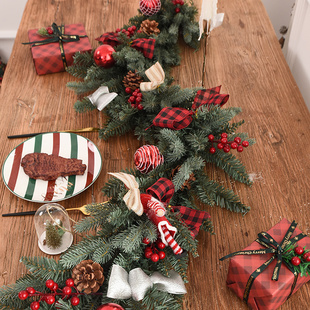 速发 c5桌m圣诞藤条加密圣诞节装饰品1面扶手圣诞装饰藤条(组