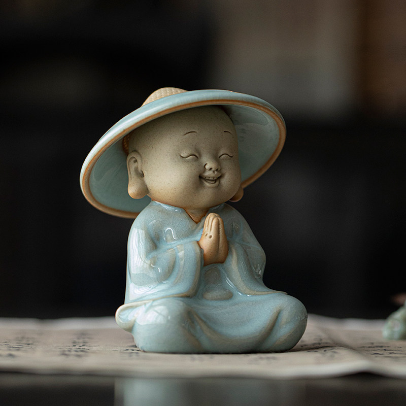 速发家器汝窑四不小尚和禅意摆件中式禅意家居茶桌装饰炼用茶叶
