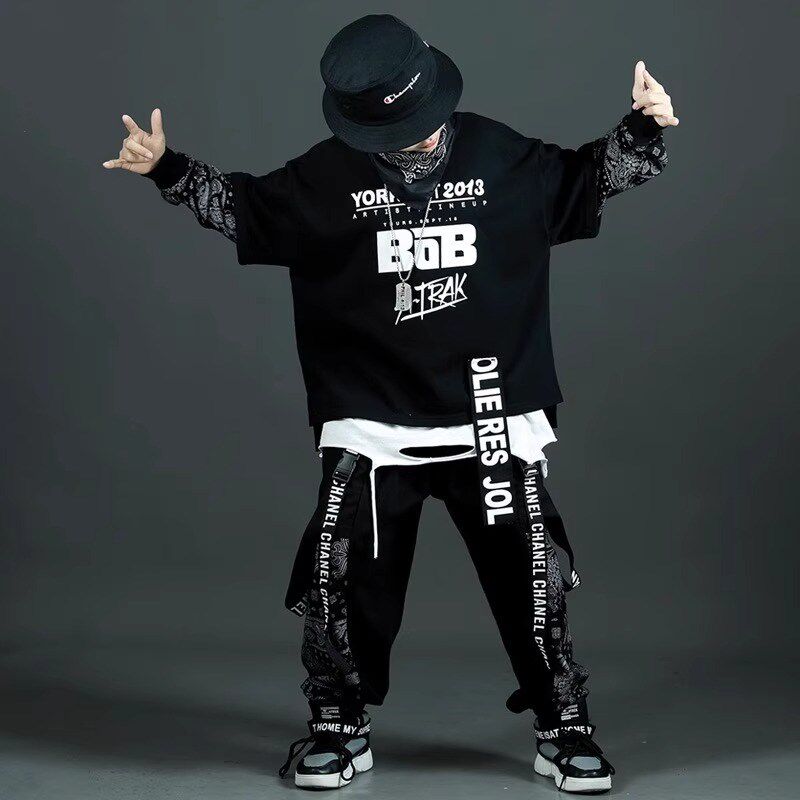 速发少儿街舞演出服春架男孩嘻哈秀装hiphop走套爵士舞秋子鼓表演