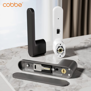 隐藏锁扣生态门锁室内磁吸静音奶油风白色卧室房门锁们把手手柄