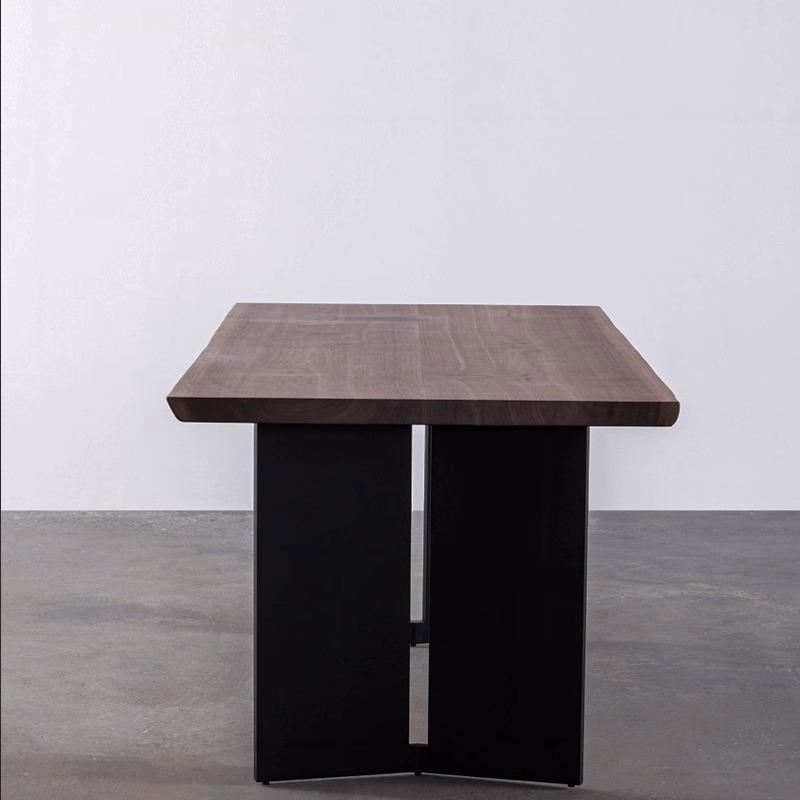 北欧实木简约餐桌胡桃木色家用小户型餐厅饭桌餐桌客厅小茶桌