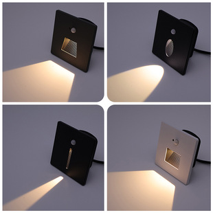 嵌入式防水LED地脚灯感应磁吸面盖踢脚灯楼梯台阶墙角踏步灯