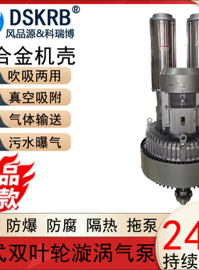 DSKRB高压鼓风机380v15KW真空吸附负压漩涡气泵双段旋涡风机