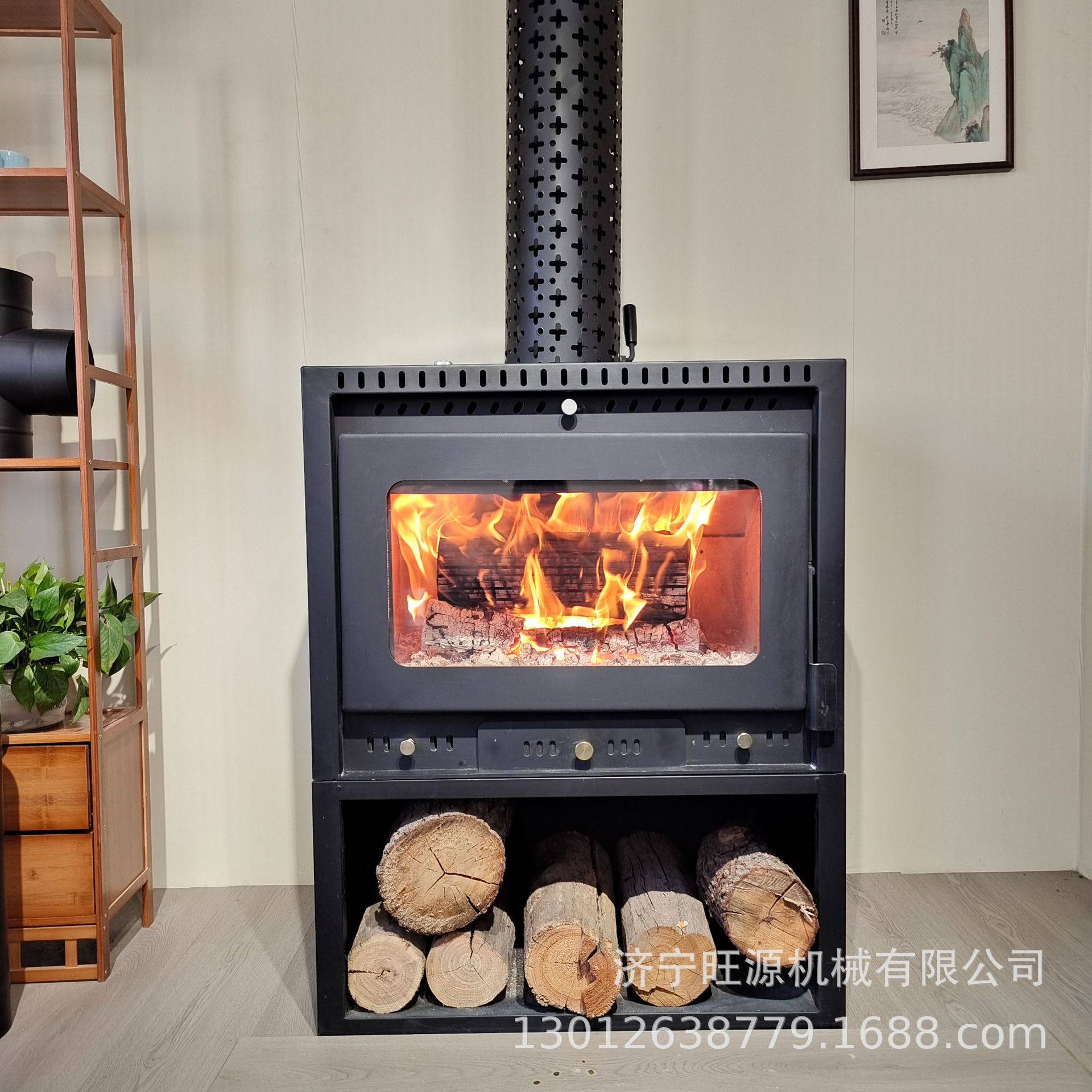 家用真火燃木柴壁炉 农村烧柴冬天取暖炉 自建房民宿铸铁壁炉