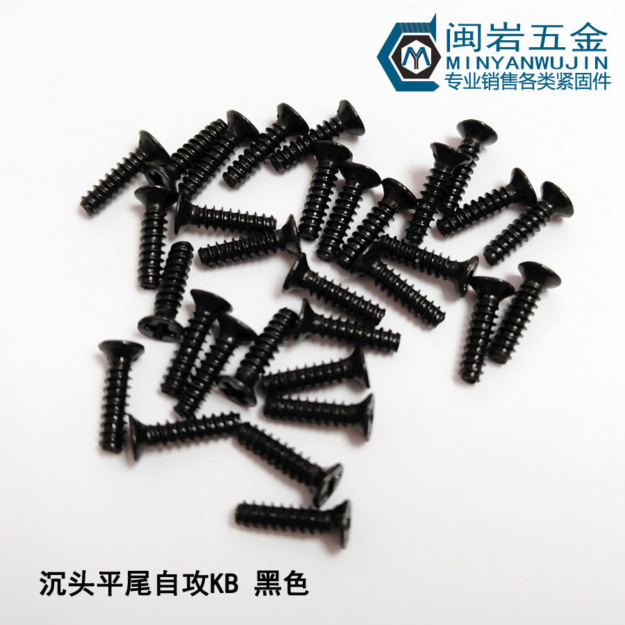 沉头十字平尾自攻KB1.0/1.2/1.4*2-10 平头平尾 304不锈钢镀黑锌