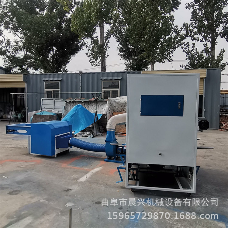4口枕芯填充机出口 u型枕宠物垫冲棉机 广东 丝绵短纤维棉开松