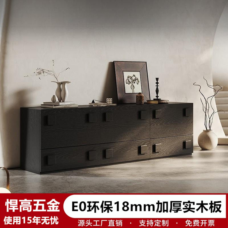 法式中古实木电视柜复古墙柜卡门柜餐边柜小立柜储物柜意式