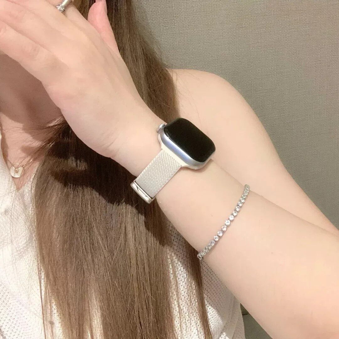 适用华为FIT5/Fit4/Fit3细款苹果手表s11尼龙编织表带iWatchs10腕带applewatchS987se创意红米65小米9Pro夏天