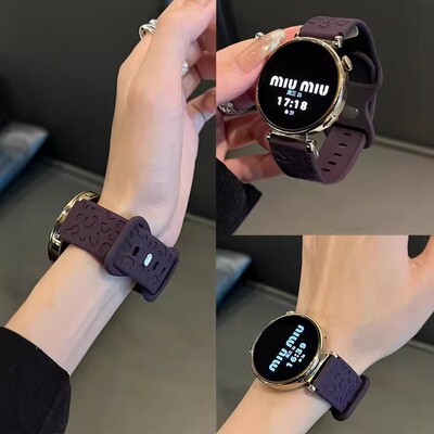 适用华为GT6新款GT5高质感Watch5/4猫爪纹液态硅胶表带华为gt4柔软FIT4/Fit3GT3gt21智能OPPOWatchX2Mini运动