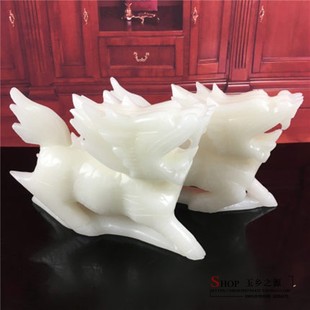 速发玄石麒麟摆件一对家酒客厅玉关办公室书柜居柜工艺品礼品摆设