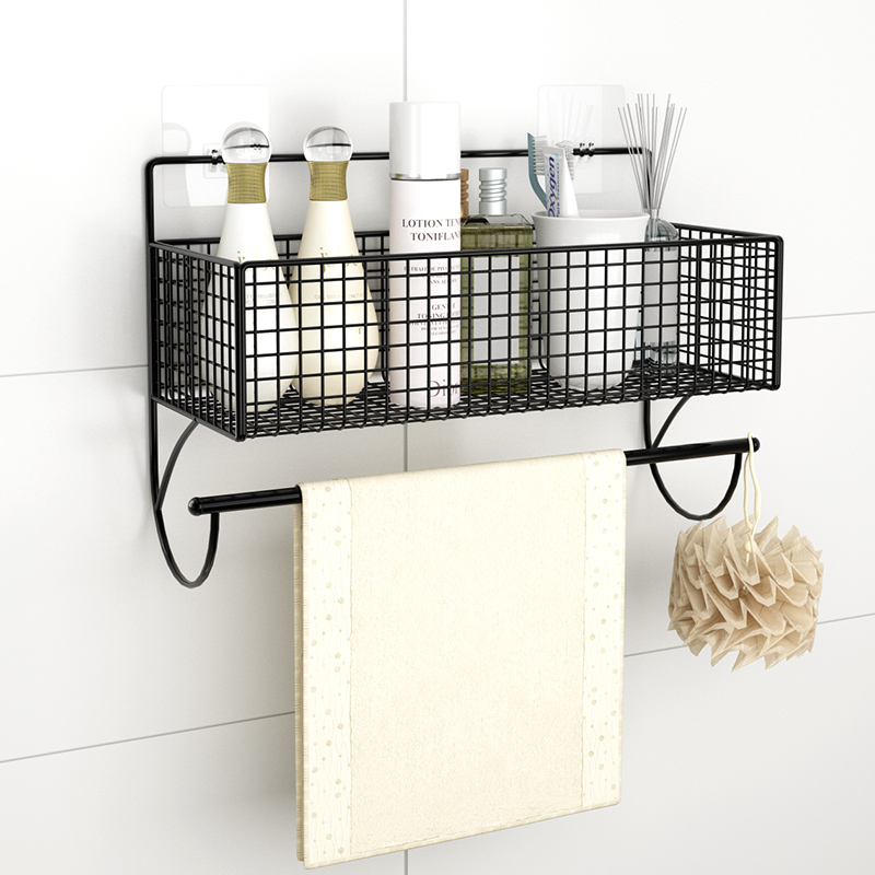 速发上打孔卫生间墙免置物架浴室马桶漱壁挂洗手间洗墙台毛巾收纳