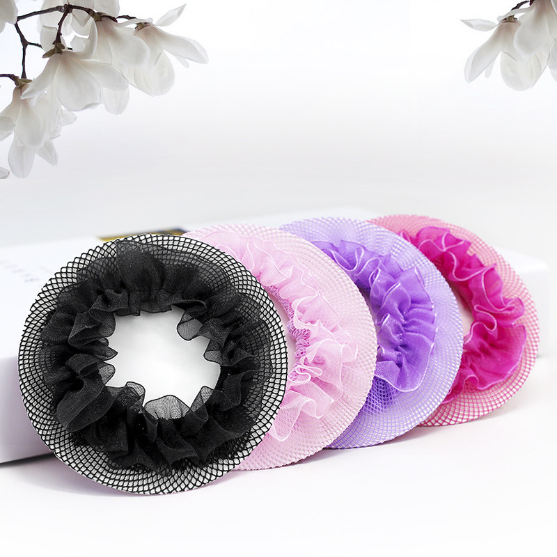 速发舞蹈网发盘成人拉丁舞演练配件儿童出功盘发工具黑色网兜头饰