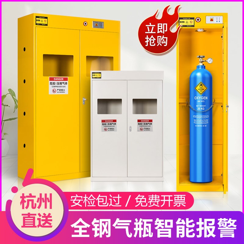 速发杭州防气气瓶柜安全柜实验室双瓶瓦斯罐乙炔氮储氢爆体钢瓶气
