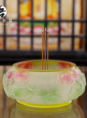 速发琉璃佛具用品大用家全供奉供佛套装供水杯供果盘花前供灯香炉