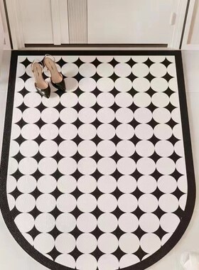 速发法式黑可格家户地垫入用玄关耐脏防滑垫室外进门白擦免洗皮革