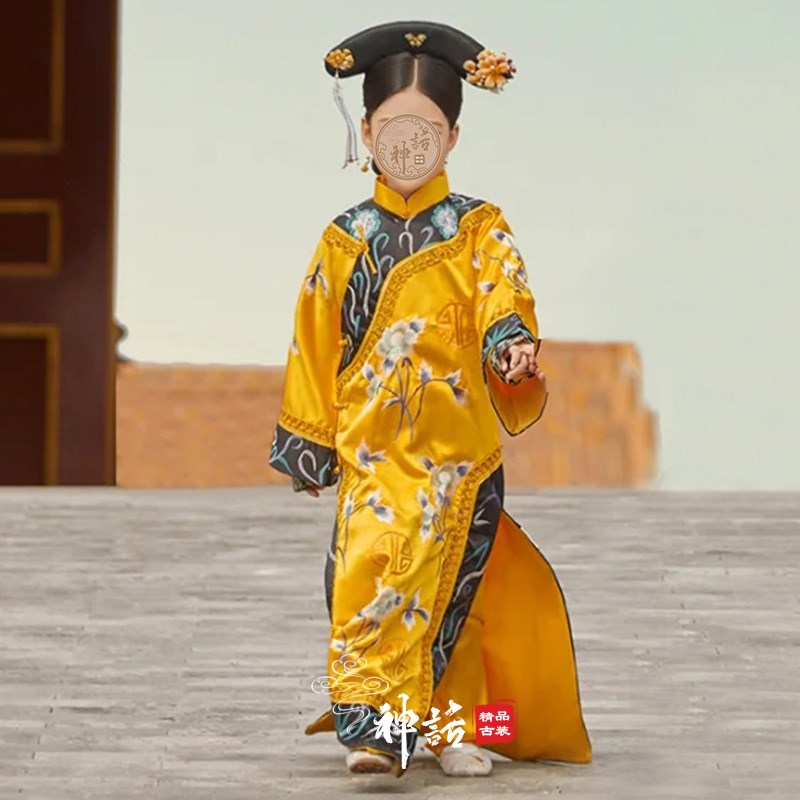 现货速发儿童故宫摄影服装宫廷满族清朝妃子装童古装公主小格格演