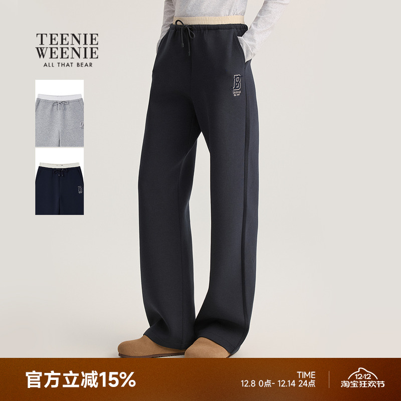 TeenieWeenie小熊女装休闲裤2025年秋季新款休闲简约舒适宽松卫裤