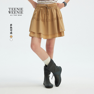 TeenieWeenie小熊女装 甜美少女潮流A字短裙子 半身裙2025夏季 新款