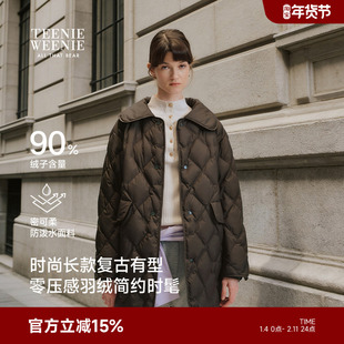 TeenieWeenie小熊女装羽绒服2025年冬季新款休闲舒适保暖长款外套