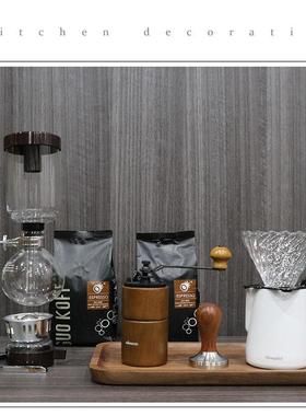 售楼处吧台水吧咖啡软装摆件样板房橱柜咖啡豆壶手动研磨机饰品