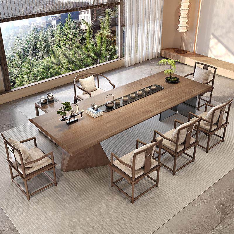 侘寂风实木茶桌椅组合现代简约泡茶桌会议办公多功能接待桌大板桌,住宅家具,家用茶台/茶桌,淘宝优惠券,粉丝福利购,淘宝优惠卷