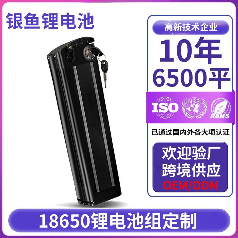 定制36V电动自行车电池48V银鱼电瓶代驾折叠自行车锂电池工厂