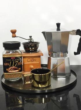 现代轻奢样板间厨房摆件橱柜饰品咖啡杯壶咖啡豆道具陈列托盘组合
