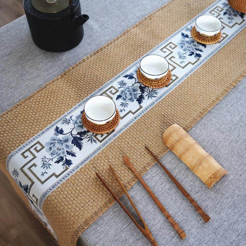 粗麻茶席新中式禅意桌旗餐桌现代简约棉麻布艺茶旗电视柜茶几桌布,居家布艺,桌旗,淘宝优惠券,粉丝福利购,淘宝优惠卷