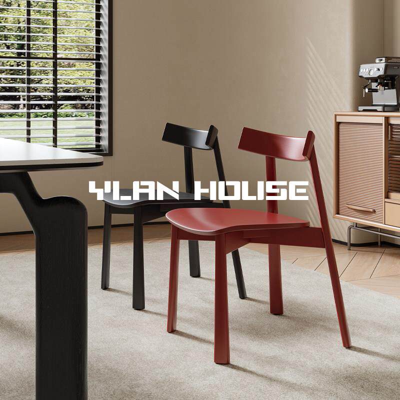 椅恋丨全实木餐椅家用简约覆古餐桌椅意式极简设计师款白蜡木椅子