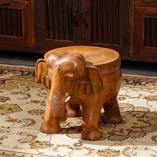 大象凳子实木圆凳花架板凳换鞋凳家用门口矮凳木墩穿鞋凳新中式