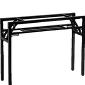 折叠桌架子长条桌支架双层单层铁架桌子腿折叠铁艺桌架简约白色架