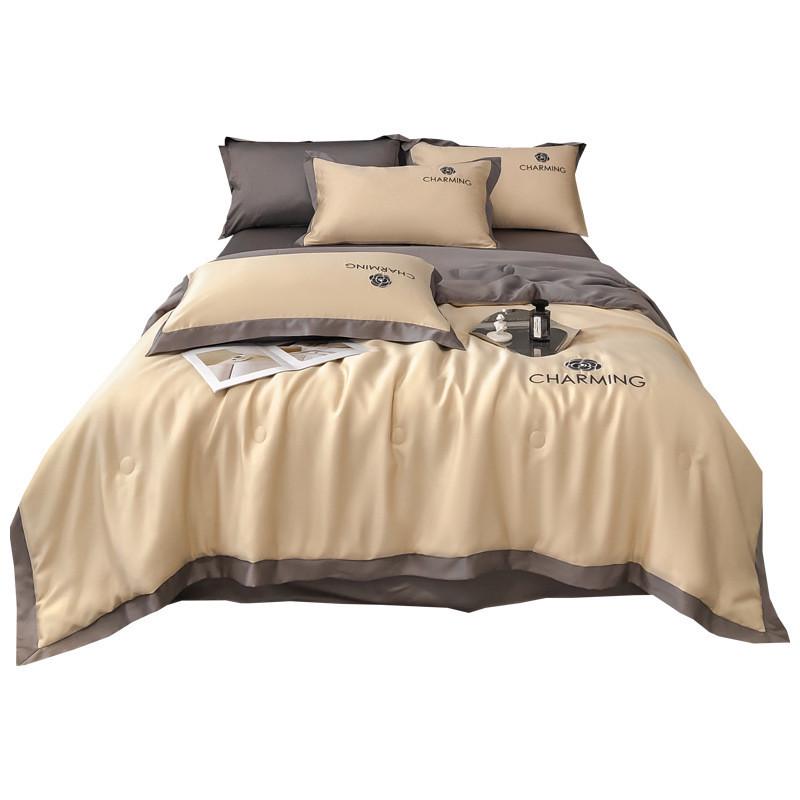 热销夏季可机水洗冰丝大豆夏凉被三四件套轻奢凉感单人学生薄空调