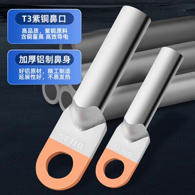 铜铝线鼻子过渡连接头DTL-10/16/25/35/50/70/95平方电缆接线端子