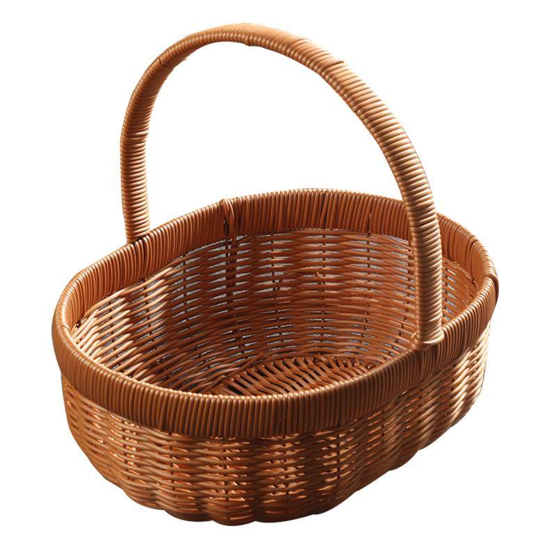 仿藤编水果篮家用大号收纳筐提篮野餐篮手工编织鸡蛋筐买菜篮子,收纳整理,橱柜收纳筐,淘宝优惠券,粉丝福利购,淘宝优惠卷