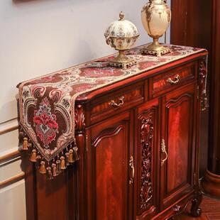 bx62美式 奢华餐桌布长条轻奢茶几盖布电视柜 桌旗复古欧式