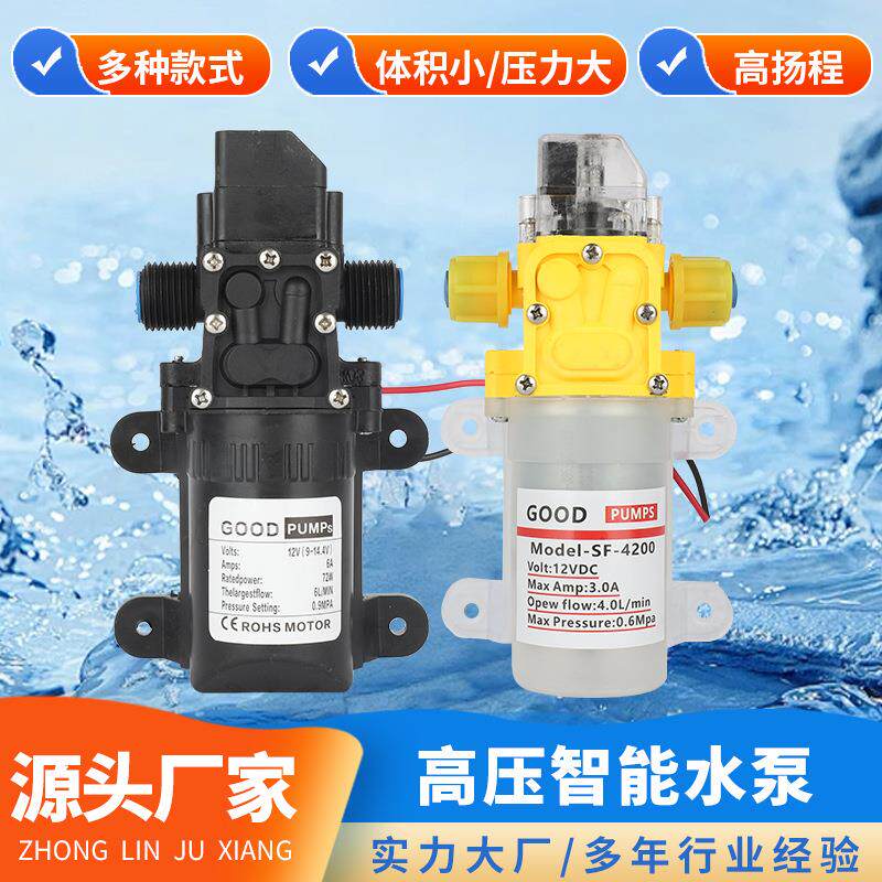 速发洗车器水泵电动隔膜泵12v高压洗车机电动喷雾器配件大功率水