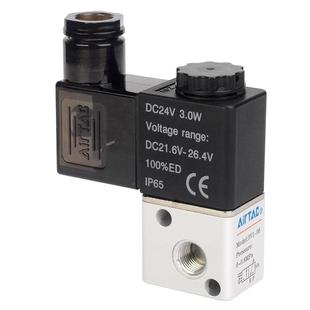 亚德客气动二位三通常闭电磁阀换向阀控制阀3V1 DC24V AC220V