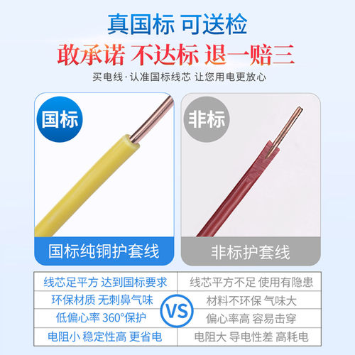 中策电线家用家装单股硬线BV2.5/4/6平方单股铜芯国标1.5铜线阻燃
