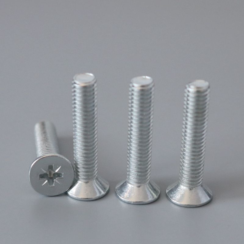 GB819平头沉头十字螺丝钉 镀锌A平头十字沉头机牙螺丝M3M4M5M6