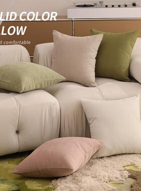 雪尼尔人字纹纯色抱枕套绿色简约抱枕大靠垫靠枕腰靠沙发靠背定制