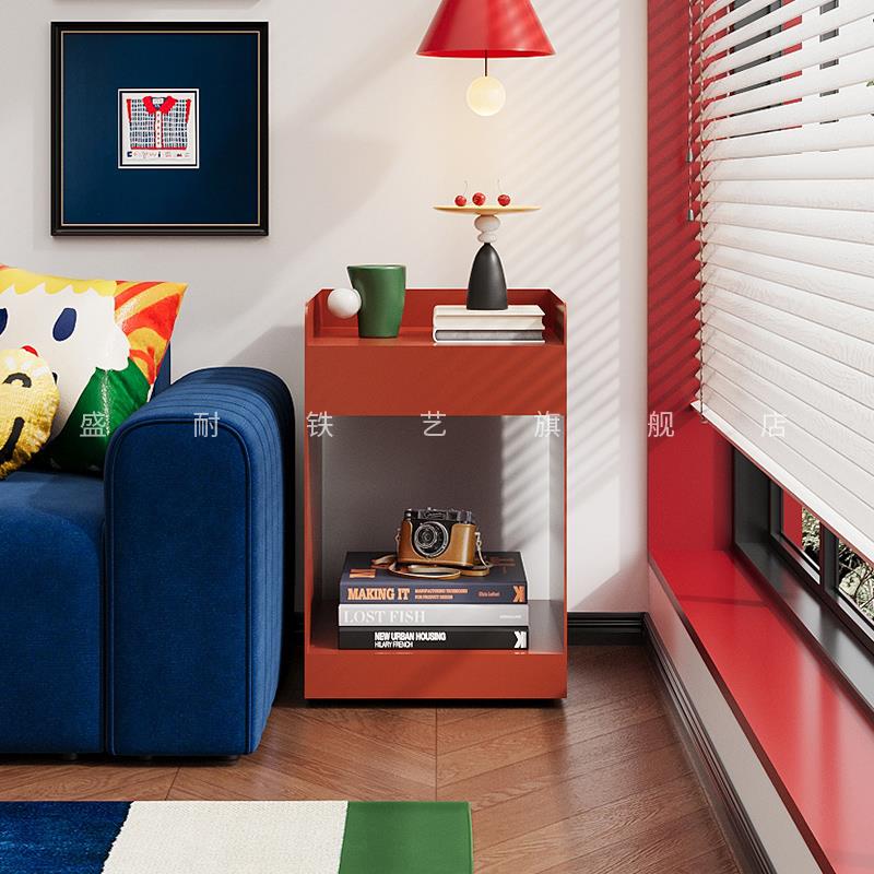 包豪斯中古家用沙发边柜2025年新款沙发边几客厅可移动侧边收纳柜