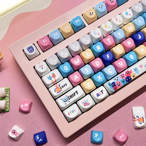 小怪兽爱心键帽可爱图案色彩丰富