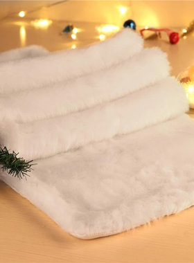 极速Luxucry Faux Fur Table Runner 38x183cm Thick White Table