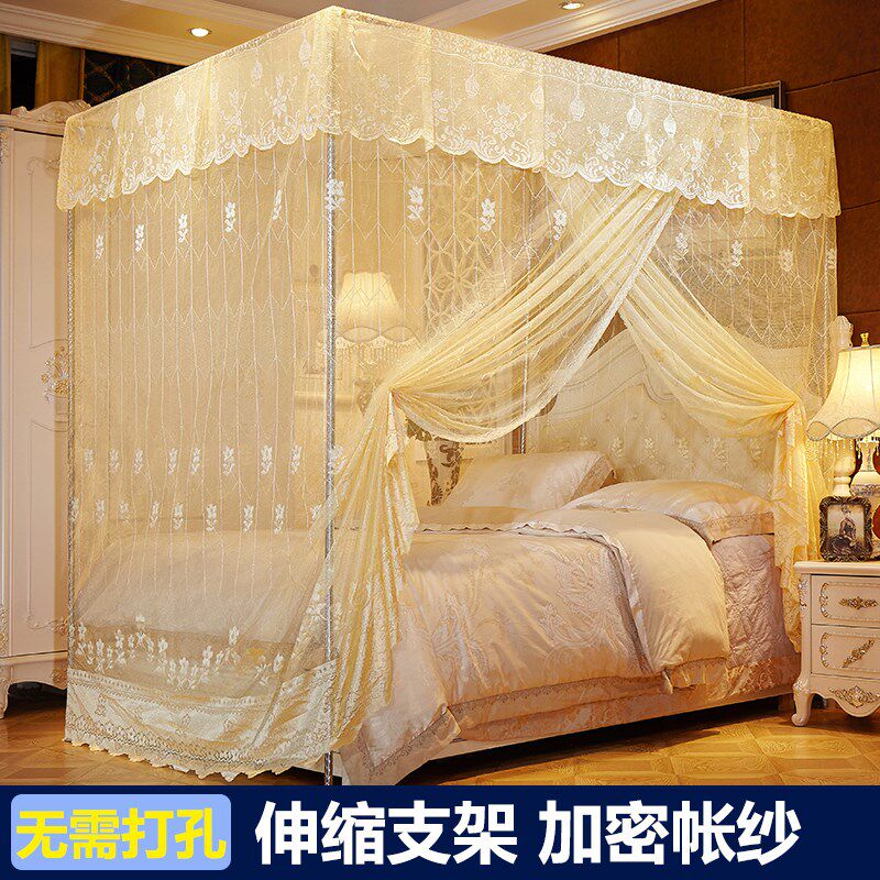 极速爆品蚊帐家用18m床加密加厚A15m单开门落地支架老式12米双人