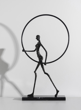 极速装饰推荐拿框l人和裂纹球摆件北欧现代简约家居客厅样板房酒