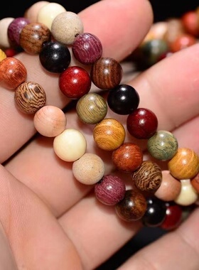 极速多宝珠手串 多彩珠q108颗佛珠沉香木天然檀香木手链男女款饰
